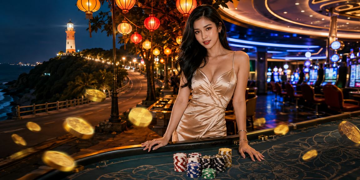 Không khí casino và jackpot về đêm tại chợ đêm Vũng Tàu